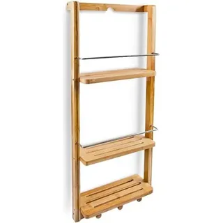 Bambus Wandregal mit 3 Ablagen, 74,5 cm lang, 11,5 cm breit, 6 cm hoch, einfache Montage
