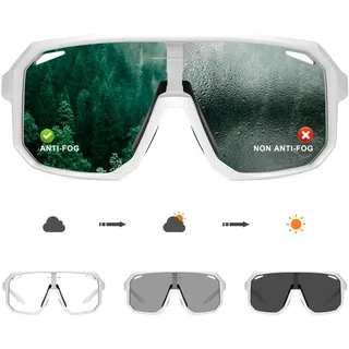 KAPVOE Fahrradbrille Selbsttönend Photochrom für Herren Damen K62