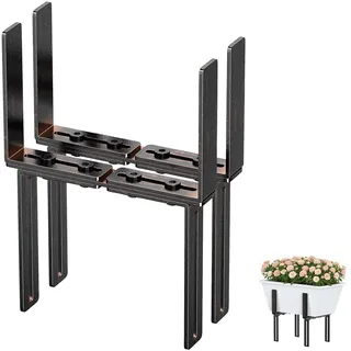 2er H-Form Blumenkastenhalterung,Halterung Blumenkasten Balkon ohne Bohren Passend für Blumenkasten von 15–23 cm und Balkongeländer von 1,5–32 cm,Balkonkasten Halterung für Balkongeländer,Antikbronze