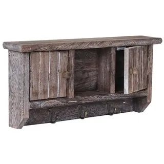 MCW Schlüsselbrett MCW-A48, Schlüsselkasten Schlüsselboard mit Türen, Massiv-Holz MVG-zertifiziert ~ shabby braun