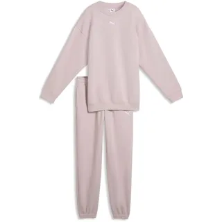 Trainingsanzug PUMA "LOUNGEWEAR OVERSIZED SWEAT SUIT FL G", Kinder, Gr. 176, rosa (misty pink), Fleece, Obermaterial: 66% Baumwolle, 34% Polyester, unifarben, oversize, Sportanzüge Trainingsanzug, mit elastischem Bund, mit gerippten Bündchen, mit Seitentaschen