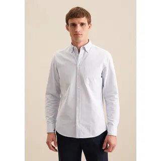seidensticker Businesshemd, Slim 1/1 Button-Down-Kragen Gestreift, blau