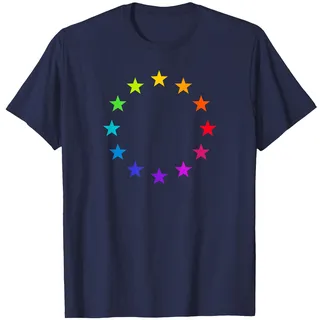 Europa bunt Regenbogen EU Symbol Flagge Sterne Fahne T-shirt T-Shirt