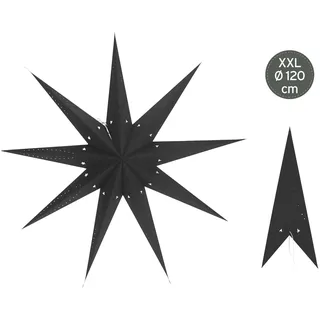 Papierstern XXL, 9 Zacken, schwarz, Ø 120 cm