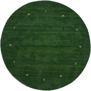 carpetfine Wollteppich »Gabbeh Uni« rund 15 mm Höhe reine Wolle handgewebt, Gabbeh Tiermotiv warmes Raumklima viele Größen, grün