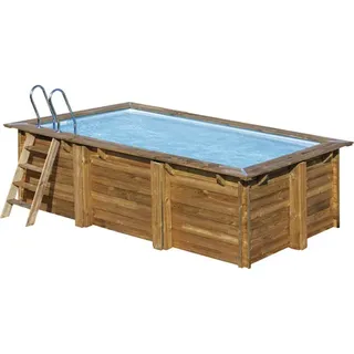 Aufstellpool Holzpool Gre eckig 420x270x117 cm inkl. Sandfilteranlage, Skimmer u