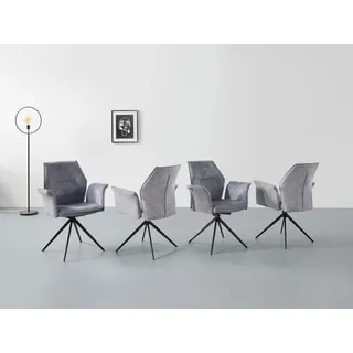 Hela Esszimmersessel SUSANNE Stoff grau 4er Set