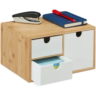Relaxdays Schubladenbox 28,5 x 23,5 x 19 cm 15-tlg. weiß