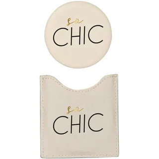 Draeger – Spiegel So Chic – Runder Taschenspiegel zum Mitnehmen Geburtstag, für alle Anlässe – Maße 8,5 cm x 8 cm