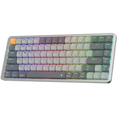 Redragon K652 75% RGB Mechanische Tastatur, Bluetooth/2,4ghz/kabelgebundener Tri-Modus 84 Tasten Gaming-Tastatur mit Aluminium-Plate, für Win/mac System & Low Profile Rote Schalter