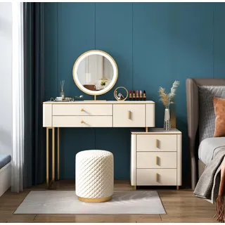 Design Luxus Tisch Konsolen Tische Holz Design Modern Schminktisch - Weiß