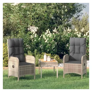 vidaXL Gartensessel 57 x 62,5 x 109 cm grau 2 St.