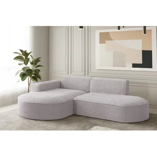 Ecksofa Designersofa PALMA XS in Stoff Ascot Rose Ottomane Links - Rosa