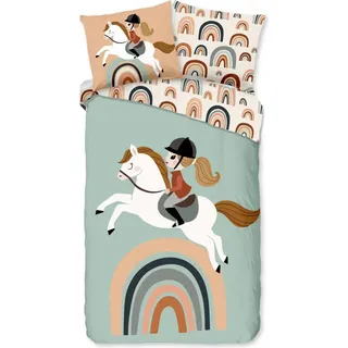 Guten Morgen KinderBettbezug "Pferd und Regenbogen" - multi - (140x200/220 cm) - Baumwolle - Bunt