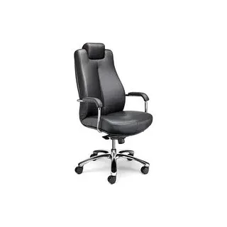 Nowy Styl XXL Chefsessel Sonata Leder schwarz, Gestell chrom