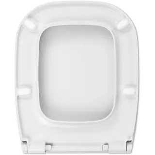 Toilettensitz kompatibel mit Duravit D-Code, WC Sitz aus antibakteriellem Duroplast, Toilettendeckel mit Absenkautomatik Soft Close - Weiß