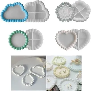 Silikon-Gießformen in 4 Ausführungen: Untersetzer, Gießformen – DIY-Bastelformen für Epoxidharz, Beton und Zement – Silikon-Tablettformen, Kerzenformen – Gießformen für Schalen – Teetabletts