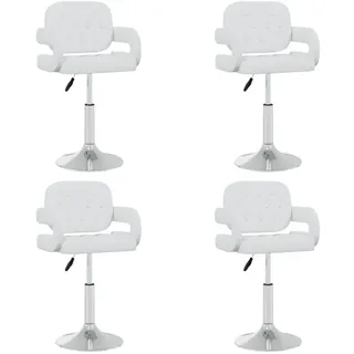 vidaXL Esszimmerstühle 4 Stk. Drehbar Weiß Kunstleder