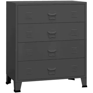 vidaXL Industrial Kommode mit Schubladen Anthrazit 78x40x93 cm Metall - Grau