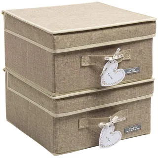 Yueyue Faltbare Stoff-Schrank-Organizer-Box 31,1 x 30,5 x 17,9 cm 2-tlg. weiß