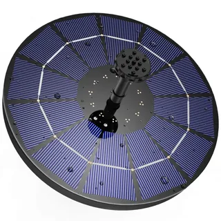 AISITIN Solarbrunnen für Draussen, Solar Springbrunnen für Außen 3,5W Eingebaute 1500 mAh Akku mit 4 Stützstangen, Teichpumpe Solar mit 10 Effekte Schwimmender Fontäne Pumpe für Garten,Vogelbad,Teich