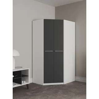 Priess Eckschrank Barcelona 95 x 193 x 95 cm Schwarz/Weiß
