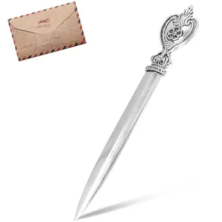 Beufee Brieföffner, Brieföffner Edel Letter Opener Aus Metall Retro Umschlagöffnermesser Leichter Handgefertigter Umschlagschneider Vintage Brieföffner Messer Schreibtisch Brieföffner Messer (Silber)