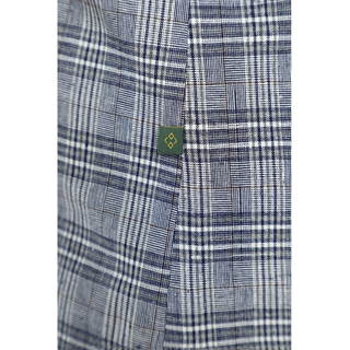 Funktionsweste CHARLES COLBY "Weste DUKE NIVEN", Herren, Gr. 68, grau (blau kariert), Obermaterial: 60% Baumwolle CO. 40% Leinen LI., comfort fit normal, Westen Funktionsweste, im modischen Glencheck-Muster