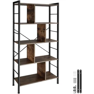 Tectake Bücherregal 75,5 x 30 x 155 cm Dunkelbraun