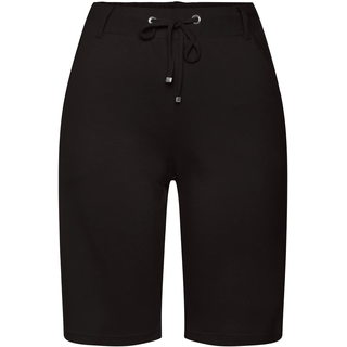 Shorts LASCANA, Damen, Gr. 34, N-Gr, schwarz, Sweatware, Obermaterial: 70% Viskose, 25% Polyamid, 5% Elasthan, unifarben, lässig geschnitten ca. Mitte Oberschenkel, Hosen Shorts, mit Gürtelschlaufen und Bindeband, Loungewear, Topseller