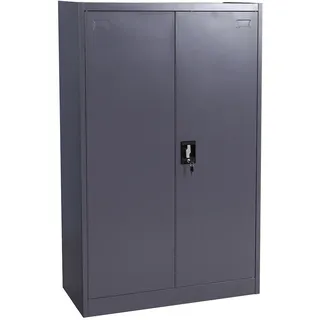 Mendler HWC-H17 Aktenschrank 140 x 89 x 36 cm dunkelgrau