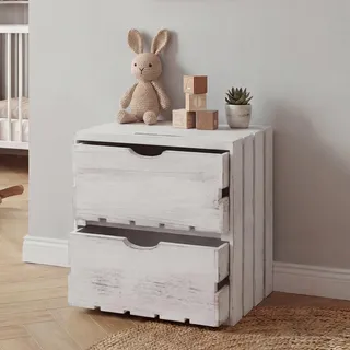 Mendler Kommode HWC-C62 36 x 32 x 26 cm 2-tlg. weiß