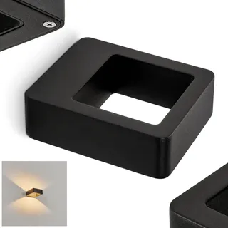 HOFSTEIN LED Außenwandleuchte Strandbyn, moderne Wandlampe aus Metall/Glas in Schwarz/Klar, Außenleuchte mit Up&Down Lichteffekt für Terrasse/Hof/Haustür, 6,9 Watt, 500 Lumen, 3000 Kelvin, IP44