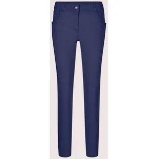 Stoffhose MADELEINE "Hose Schlanke Five-Pocket mit Stretch-Komfort", Damen, Gr. 38, N-Gr, blau (nachtblau), Obermaterial: 71% Baumwolle CO. 26% Modal CMD. 3% Elasthan EL., Modern, Hosen Stoffhose, Stretch-Komfort