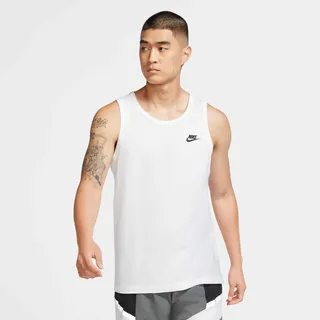Nike Sportswear Tanktop "Mens Tank" ärmelloses Design, mit Rundhalsausschnitt, aus Baumwoll-Jersey, weiß schwarz