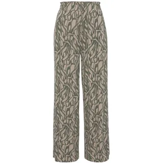 Buffalo Jerseyhose mit Alloverdruck in Paperbag-Optik, Wide-Leg, bunt