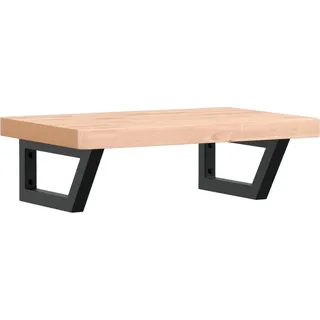 vidaXL Waschbeckenregal Wandmontage Stahl und Massivholz Buche - Braun