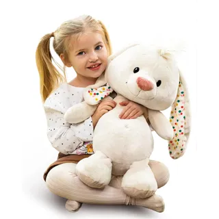 NICI Kuscheltier Hase creme 50cm I Plüschhase mit großen Hängeohren I Plüschtier für Schmusetierliebhaber I Stofftier Hase aus nachhaltiger Produktion – 49259