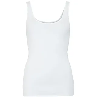 Schiesser Damen Trägertop Baumwolle - Luxury, Weiss_200763, 44
