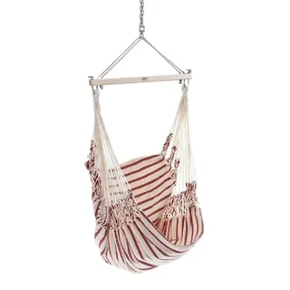 Chico Hängesessel Baumwolle weiß-rot Hängestuhl - Rot