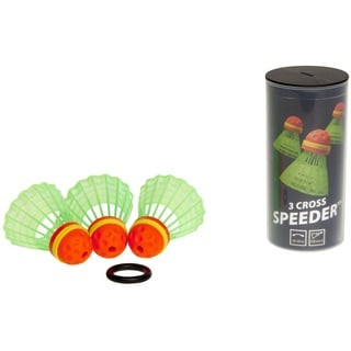 Speedminton Sport 3er Speeder Cross Tube Speedminton Bälle, Rot/Grün, Einheitsgröße EU