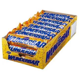 Cadbury Wunderbar Peanut 24 x 49g, Einzeln verpackte Erdnuss-Karamell-Riegel mit knackigen Erdnusstückchen