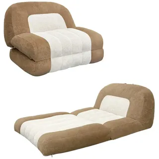 Vercart Faltsofa Bett Beige 100cm , Textil , Freiform , 100x96x90 cm , Wohnzimmer, Sofas & Couches, Schlafsofas, Schlafsessel