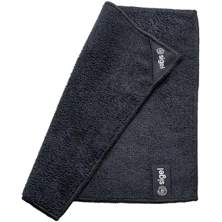 SIGEL BA110 Mikrofasertuch 25 x 25 cm schwarz, magnetisch: hält auf Whiteboards und Glas-Magnettafeln - zur Trocken- und Nassreinigung