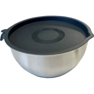 MICHELINO Edelstahl Rührschüssel mit Deckel: Robust und vielseitig einsetzbar 4,5 Liter - Silber, Grau