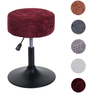 Hocker HWC-C22, Sitzhocker Schminkhocker, höhenverstellbar drehbar Ø 37cm Stoff Chenille (465g/m2) F