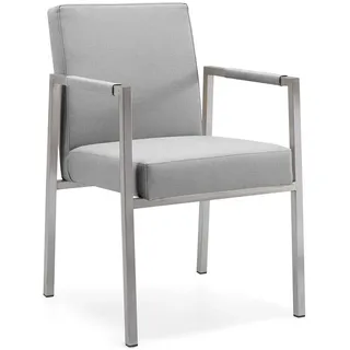 Sessel Ned Edelstahl - Batyline Eden grau