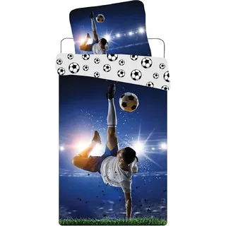 BrandMac Bettwäsche Fußball Spieler 135 x 200 cm, 100% Baumwolle