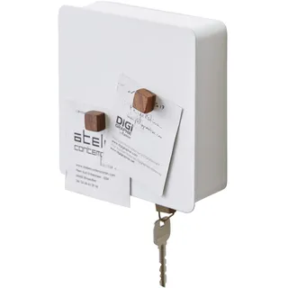 Yamazaki TOWER Magnetischer Schlüsselkasten, weiß, Stahl, minimalistisch, 15.8 x 5.5 x 15.8 cm