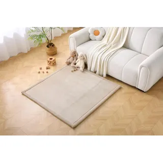 Hakuna Matte CloudSoft Spielmatte Beige (1,27x1,27m) | Superweicher & Wasserdichter Babyteppich | Luxus Komfort gepolstert | Sicher & Schadstofffrei | Oeko-TEX Zertifizierte Wohnzimmer Deko